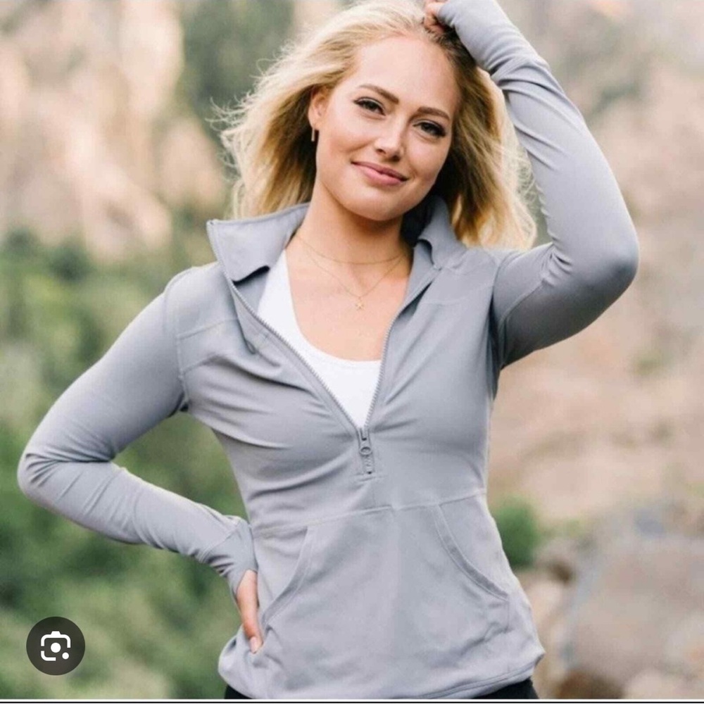Light Gray Women's Half-Zip Hoodie